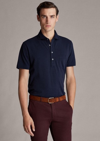 Men's Ralph Lauren Washed Piqué Polo Shirts | 739841YGB